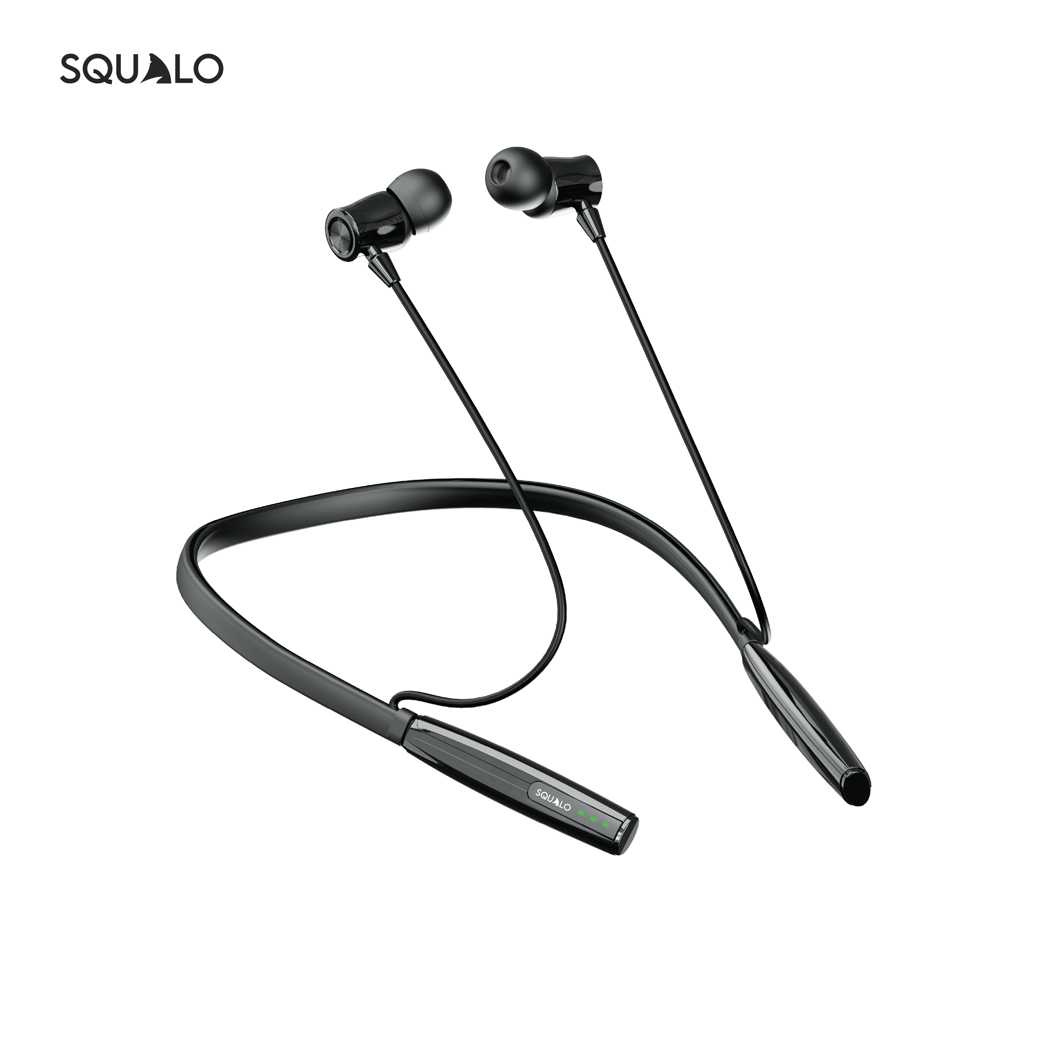 Squalo BassPlugs 700 Neckband Earphones with 70 Hours Playtime, Magnetic On/Off, 13.6mm Dynamic Drivers