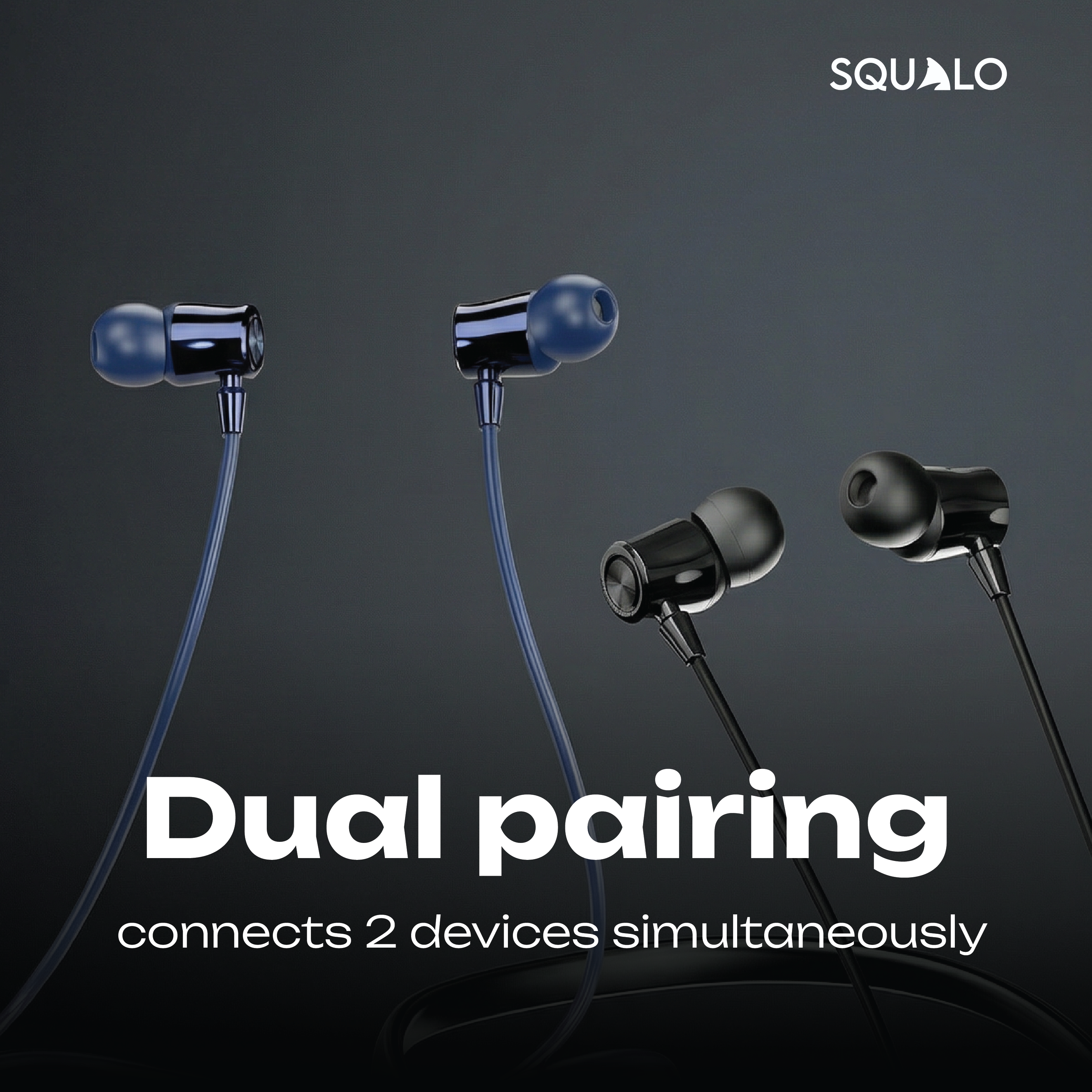 Squalo BassPlugs 700 Neckband Earphones with 70 Hours Playtime, Magnetic On/Off, 13.6mm Dynamic Drivers