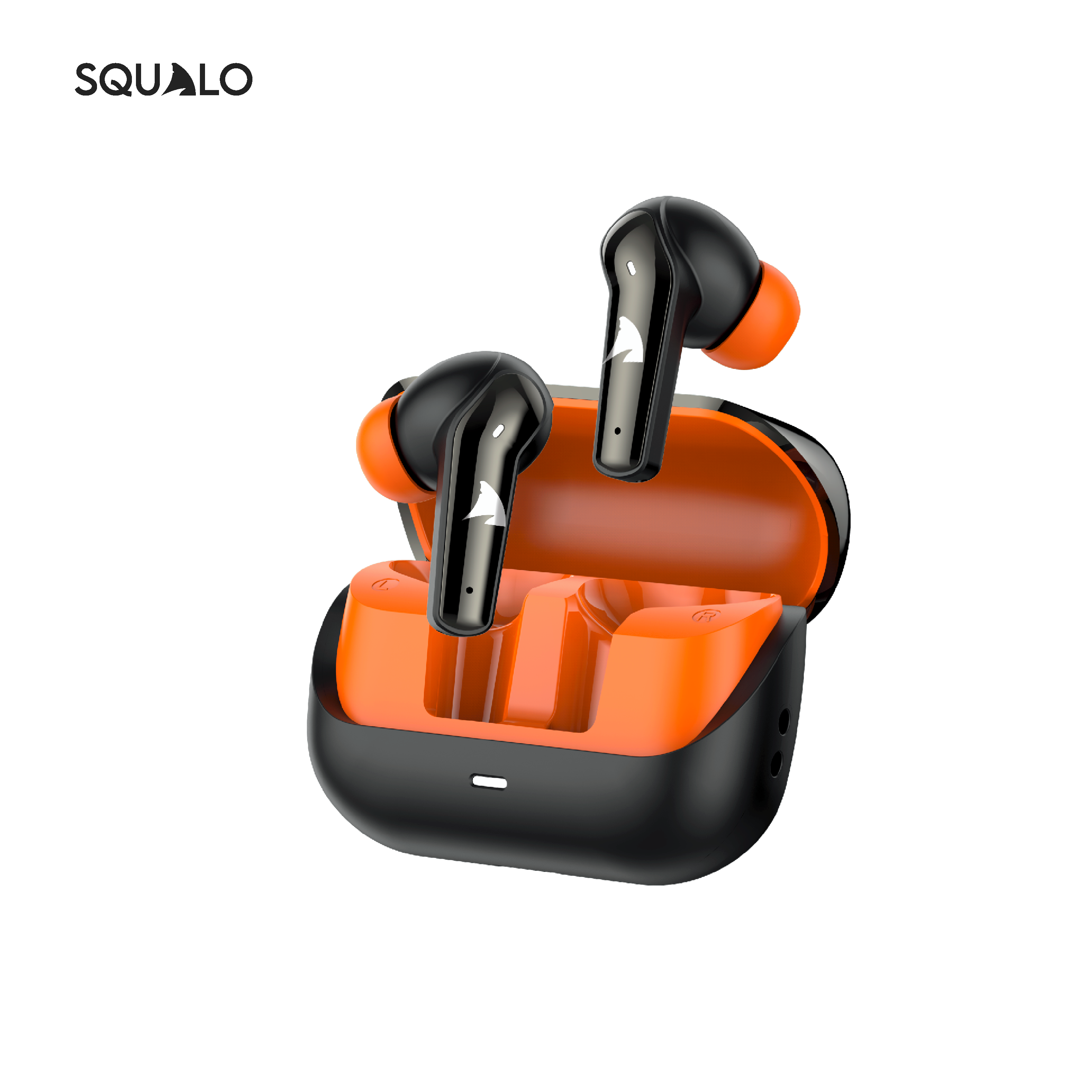Newly Launched- Squalo FirePods X45 Quad Mic TWS with ENC Mic, Super Extra Bass, Enhanced Gaming Mode