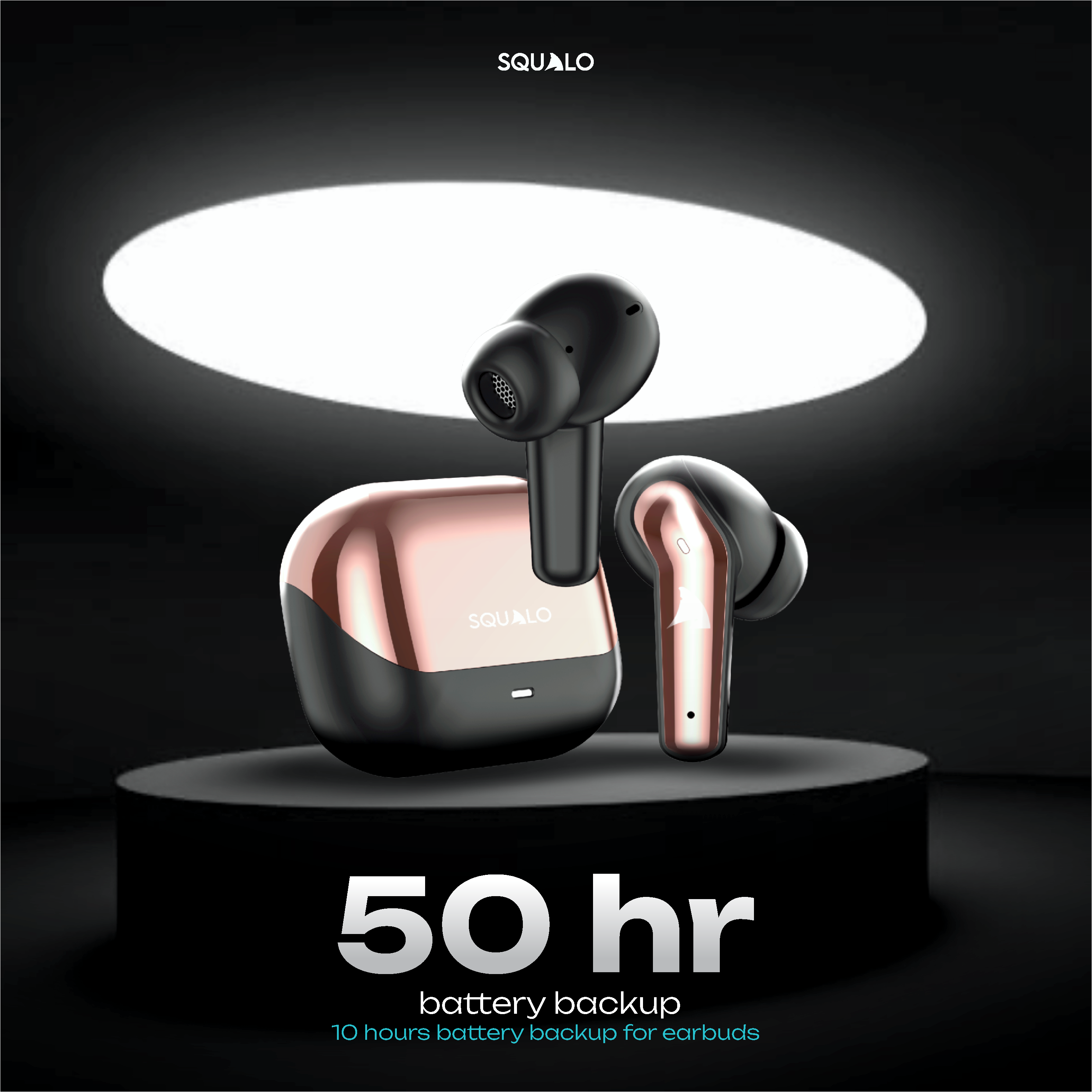 Newly Launched- Squalo FirePods X45 Quad Mic TWS with ENC Mic, Super Extra Bass, Enhanced Gaming Mode