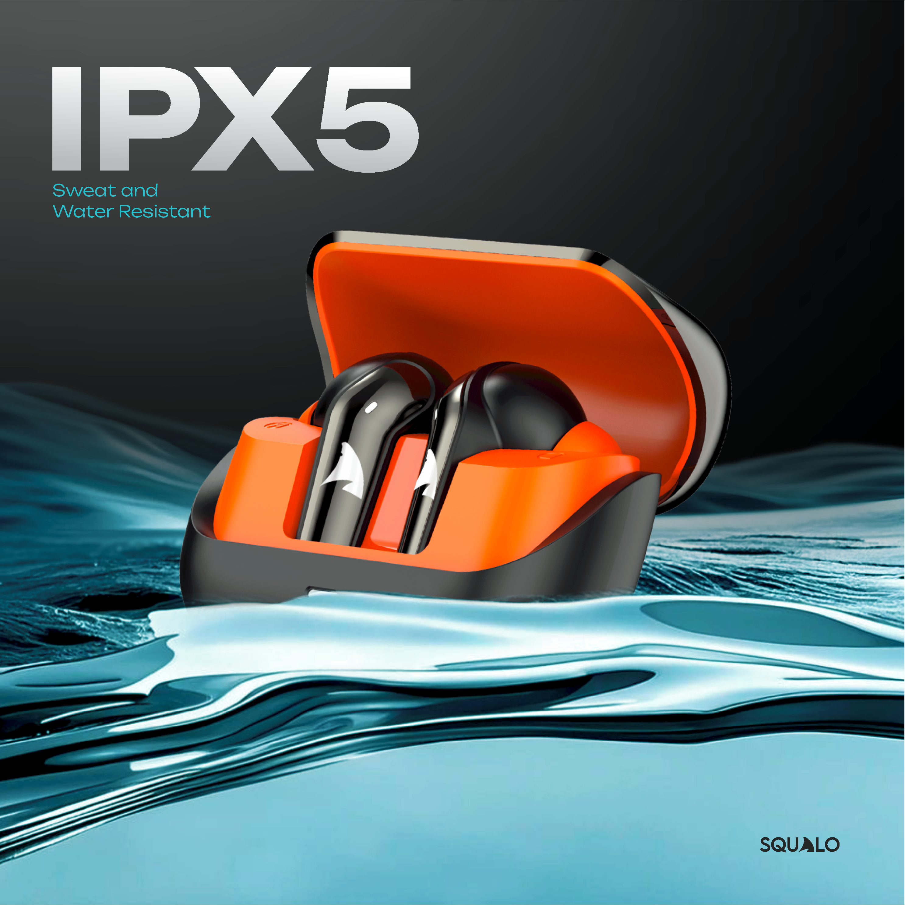 Newly Launched- Squalo FirePods X45 Quad Mic TWS with ENC Mic, Super Extra Bass, Enhanced Gaming Mode