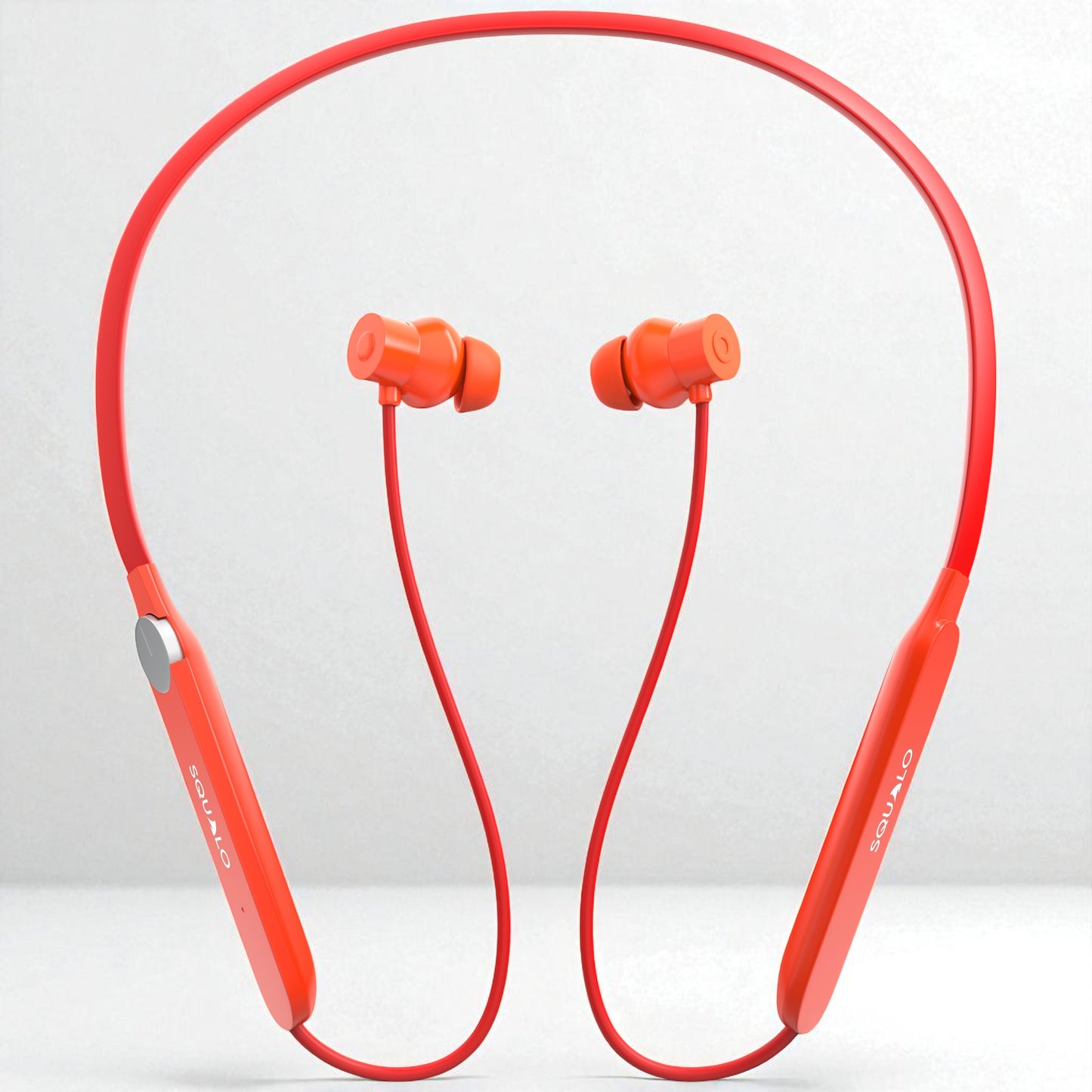 Squalo HyperBass 250 Neckband Earphones with ENC Mic, 50 Hours Playtime, Rotator for Volume Control, Dual Pairing