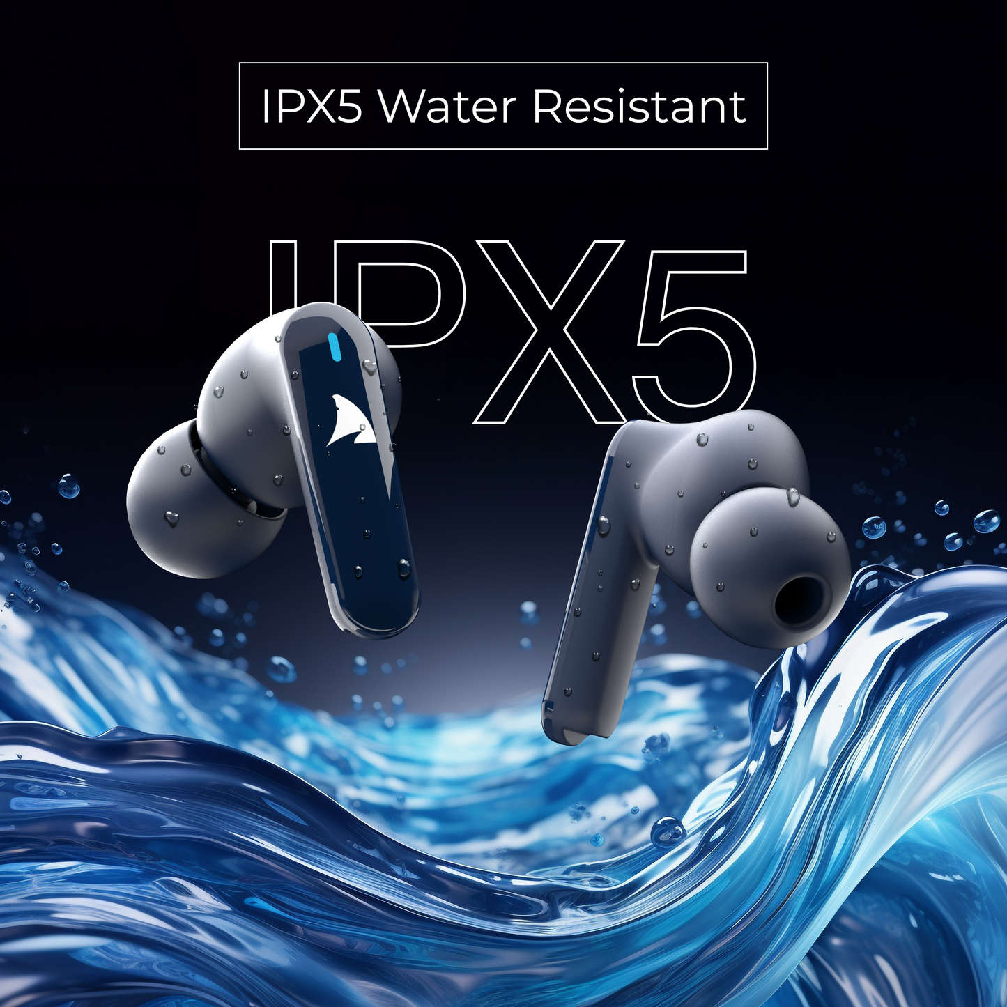 Squalo Onyx Quad Mic TWS with ENC, Super Extra Bass, Fast Charging and Gaming Mode (Made In India)