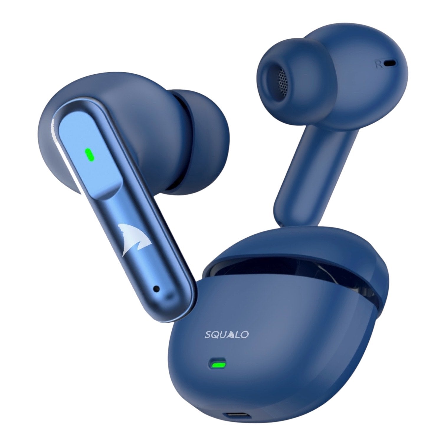 Squalo Lunare Quad Mic TWS with ENC, 13.6mm Drivers for Super Extra Bass, Enhanced Gaming Mode (Made In India)