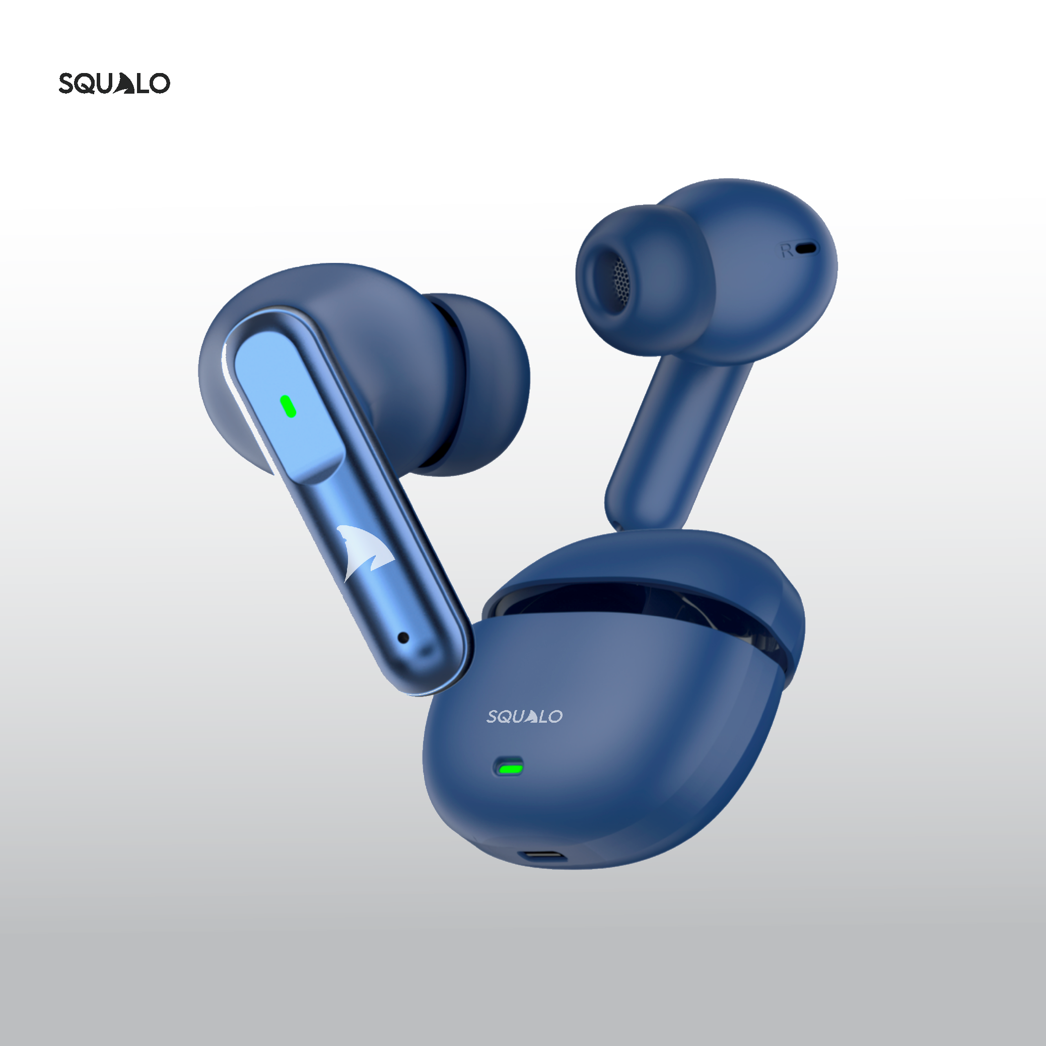 Squalo Lunare Quad Mic TWS with ENC, 13.6mm Drivers for Super Extra Bass, Enhanced Gaming Mode (Made In India)