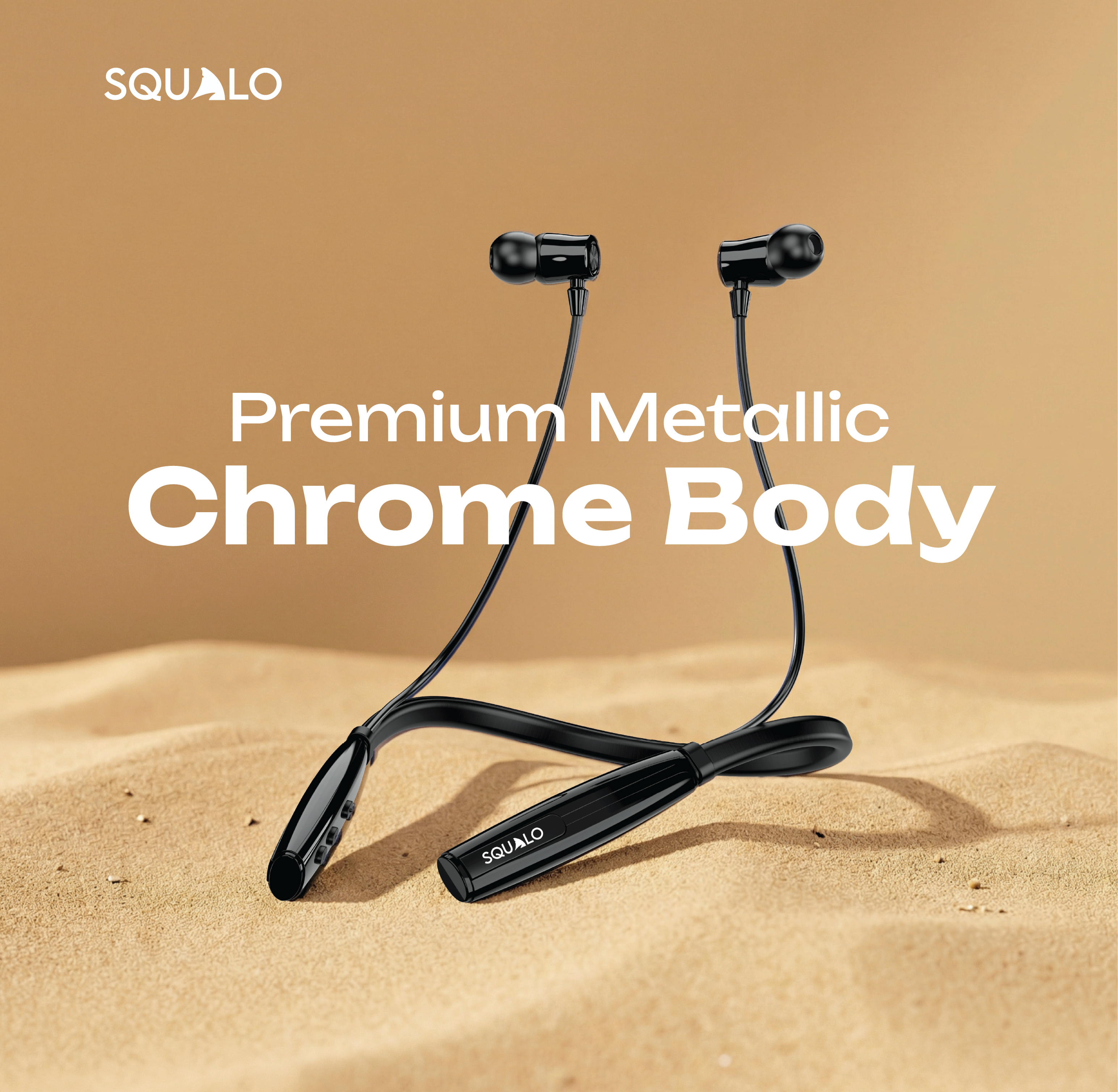 Squalo BassPlugs 700 Neckband Earphones with 70 Hours Playtime, Magnetic On/Off, 13.6mm Dynamic Drivers