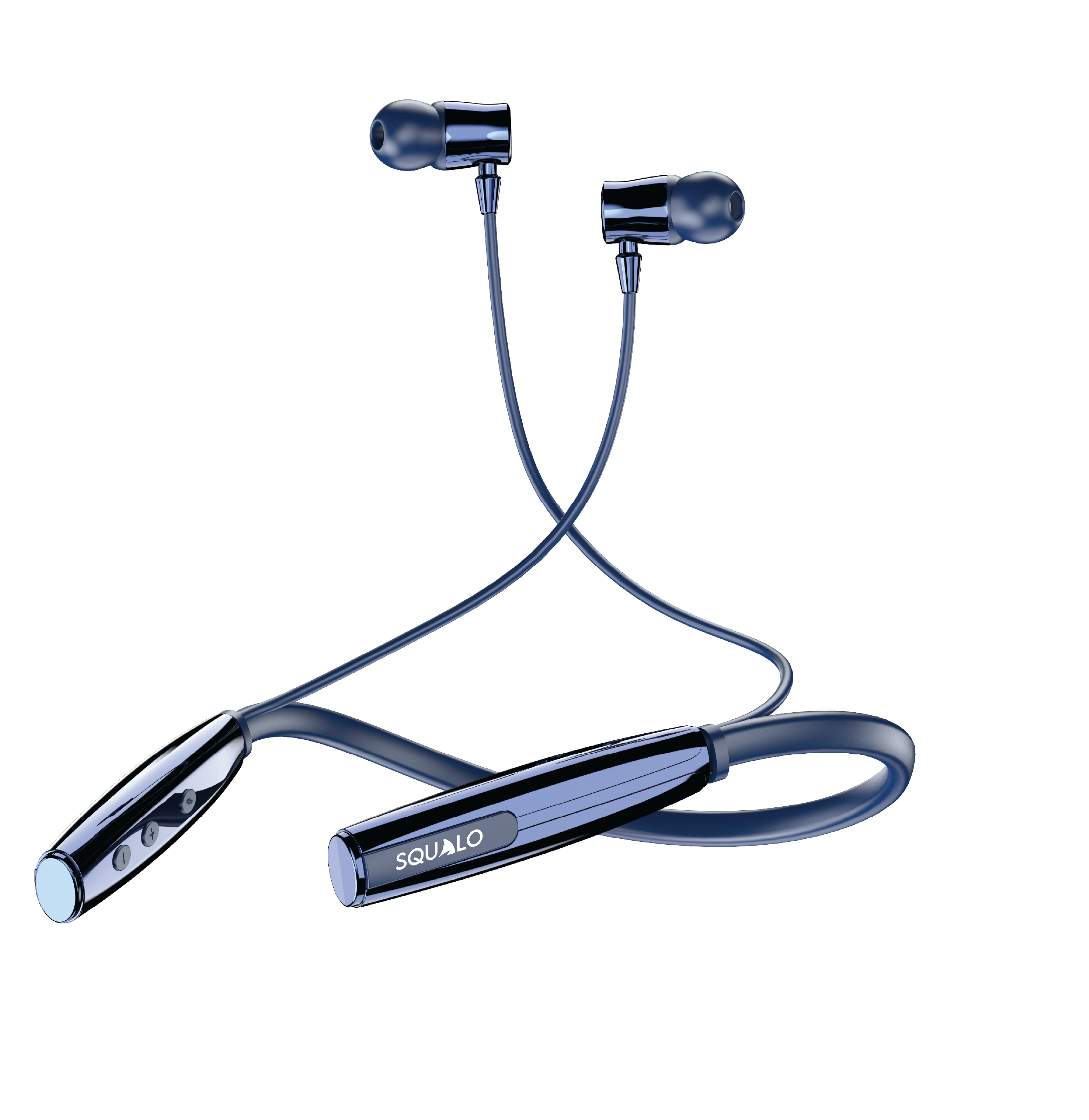 Squalo BassPlugs 700 Neckband Earphones with 70 Hours Playtime, Magnetic On/Off, 13.6mm Dynamic Drivers