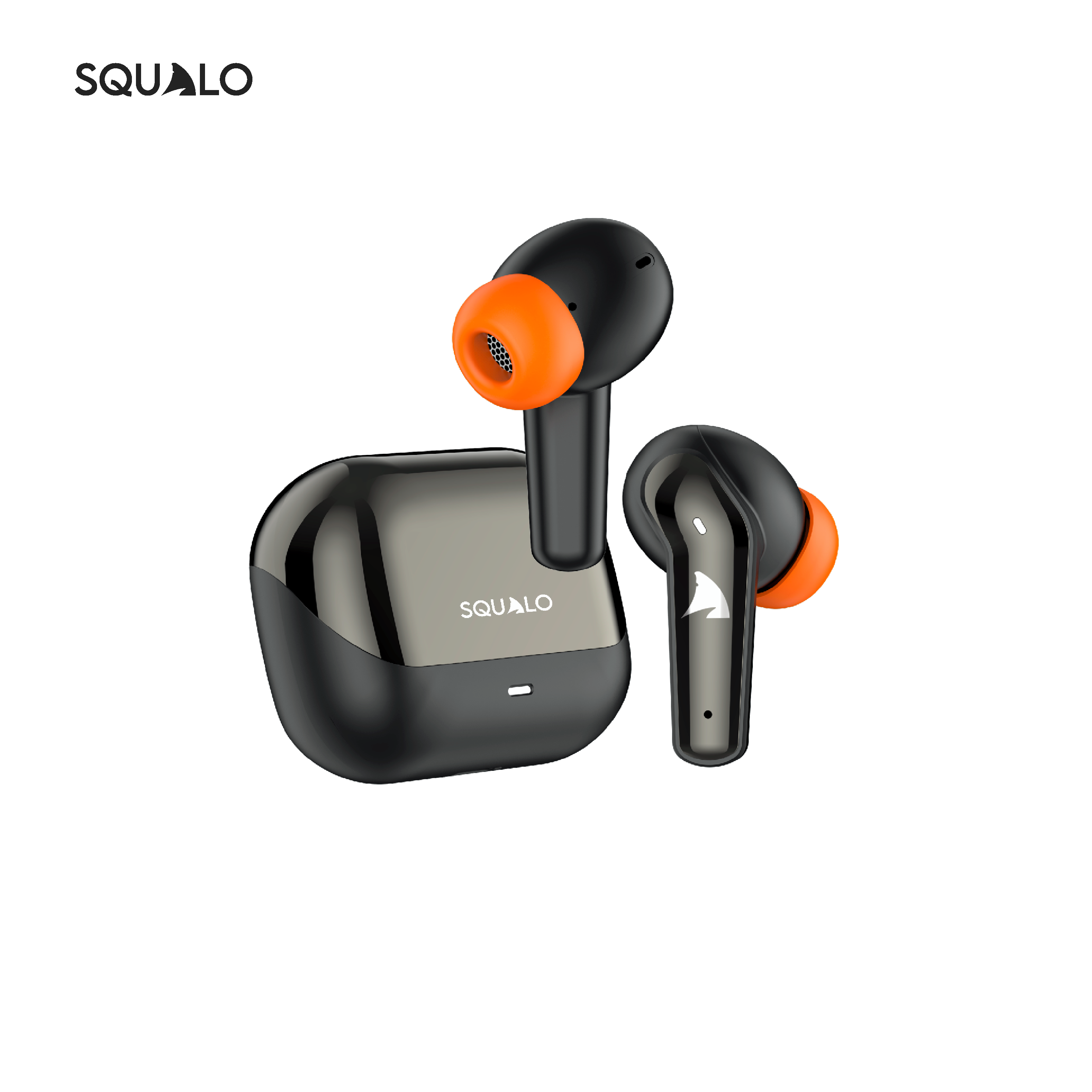 Newly Launched- Squalo FirePods X45 Quad Mic TWS with ENC Mic, Super Extra Bass, Enhanced Gaming Mode