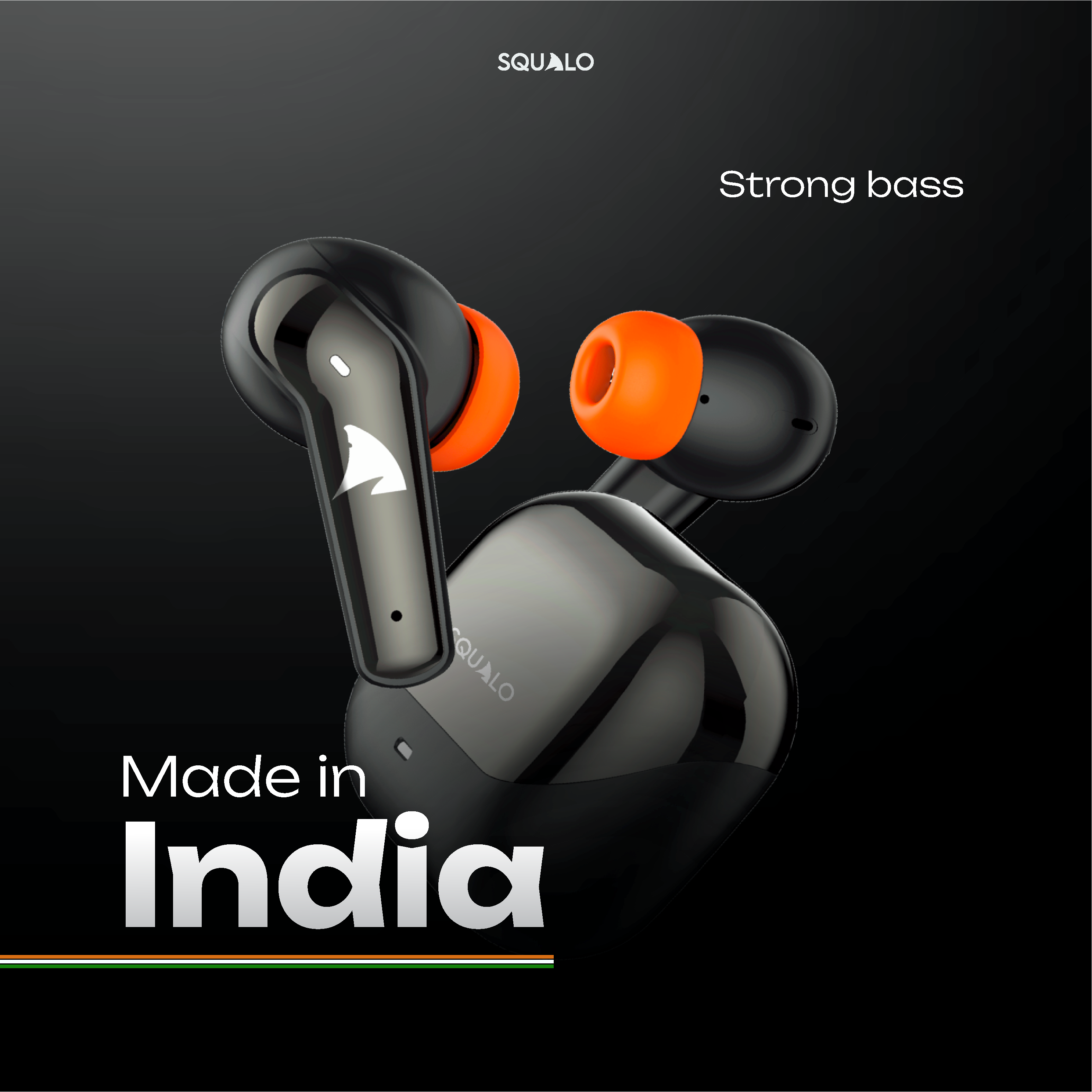 Newly Launched- Squalo FirePods X45 Quad Mic TWS with ENC Mic, Super Extra Bass, Enhanced Gaming Mode