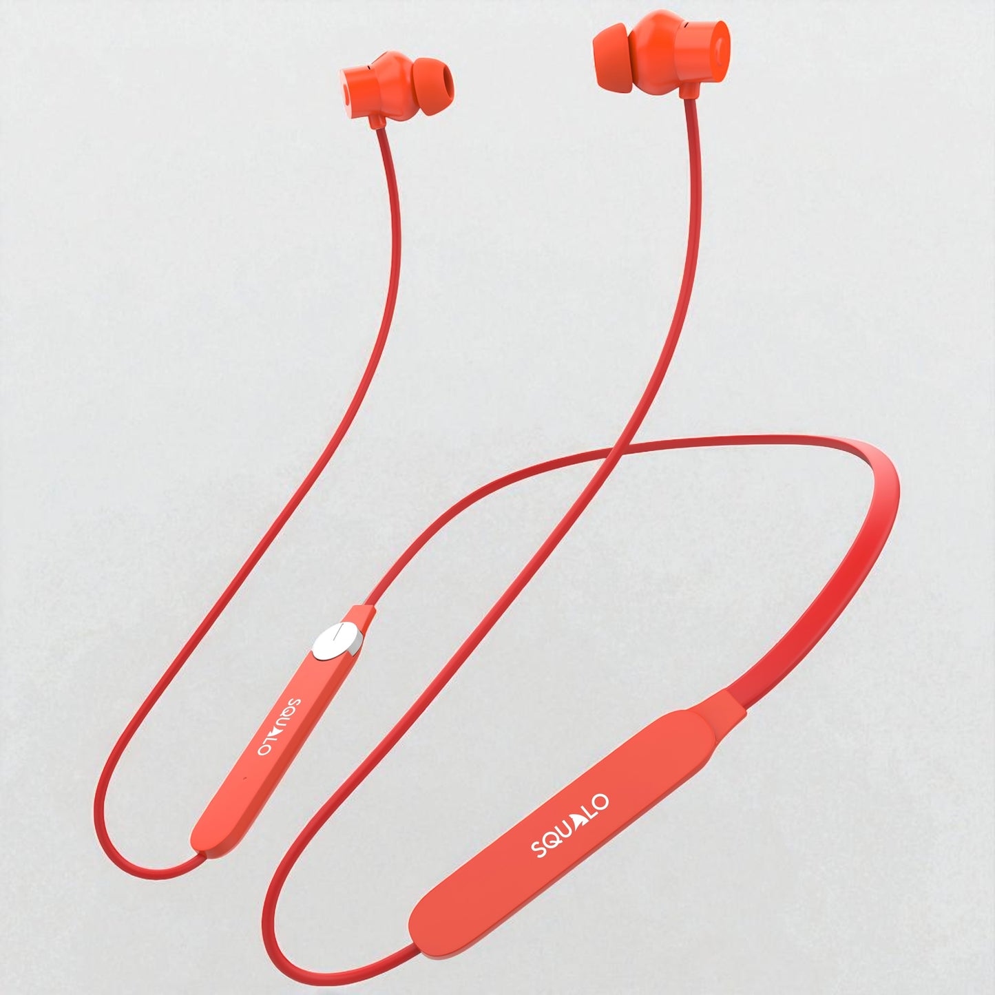Squalo HyperBass 250 Neckband Earphones with ENC Mic, 50 Hours Playtime, Rotator for Volume Control, Dual Pairing