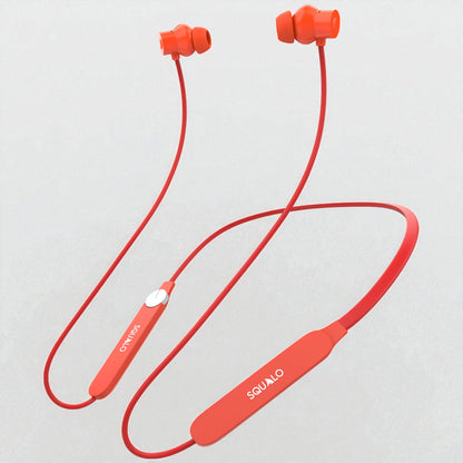 Squalo HyperBass 250 Neckband Earphones with ENC Mic, 50 Hours Playtime, Rotator for Volume Control, Dual Pairing