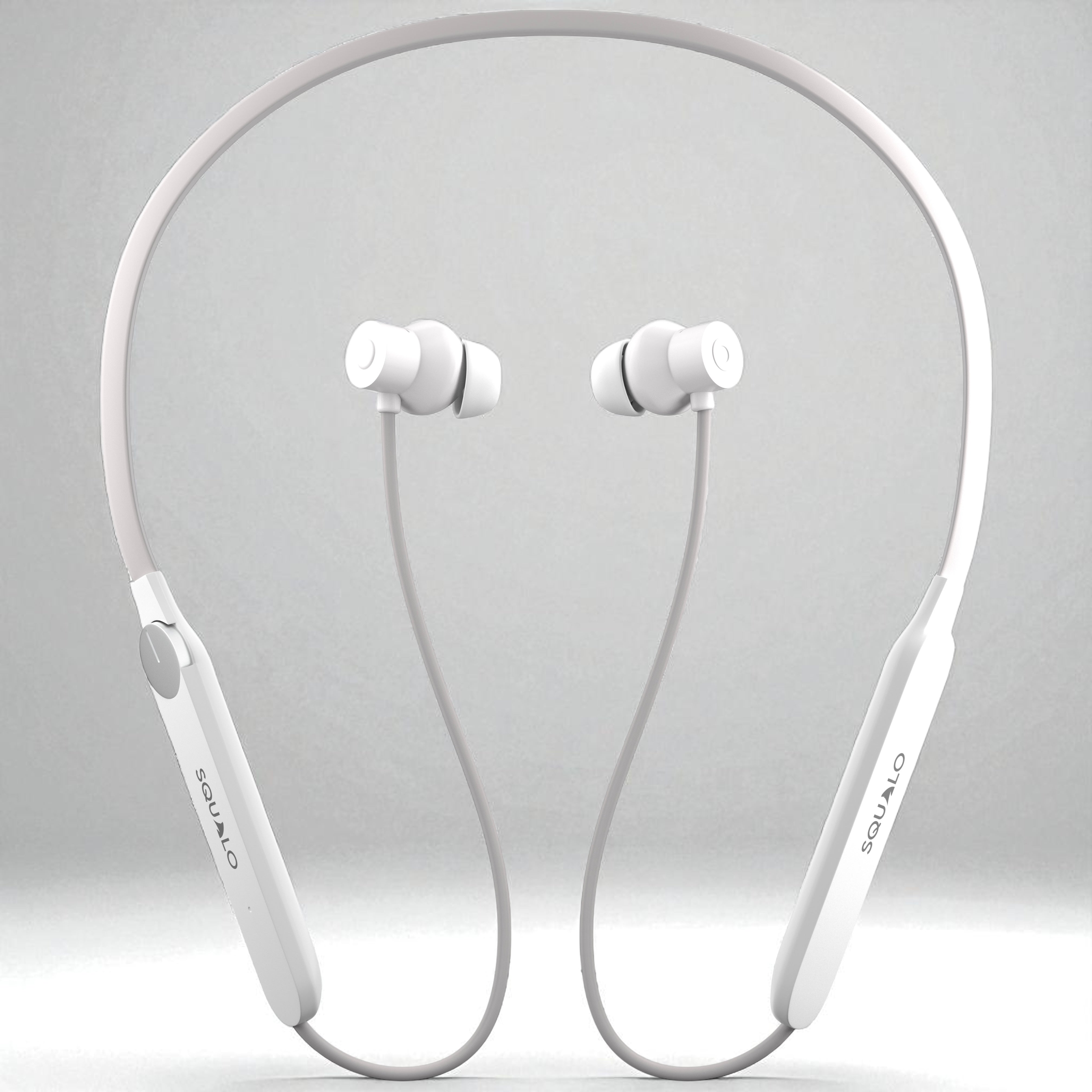 Squalo HyperBass 250 Neckband Earphones with ENC Mic, 50 Hours Playtime, Rotator for Volume Control, Dual Pairing