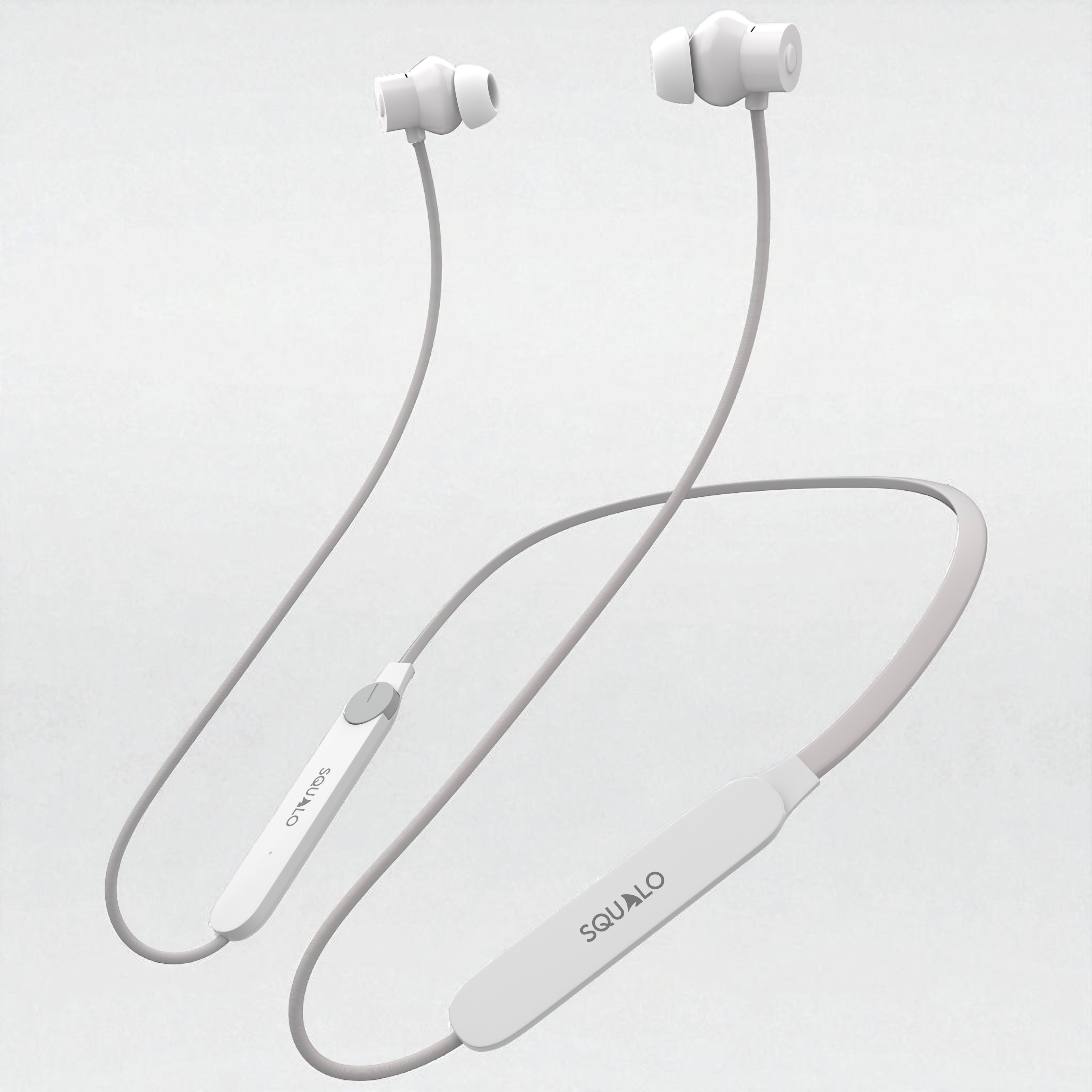 Squalo HyperBass 250 Neckband Earphones with ENC Mic, 50 Hours Playtime, Rotator for Volume Control, Dual Pairing
