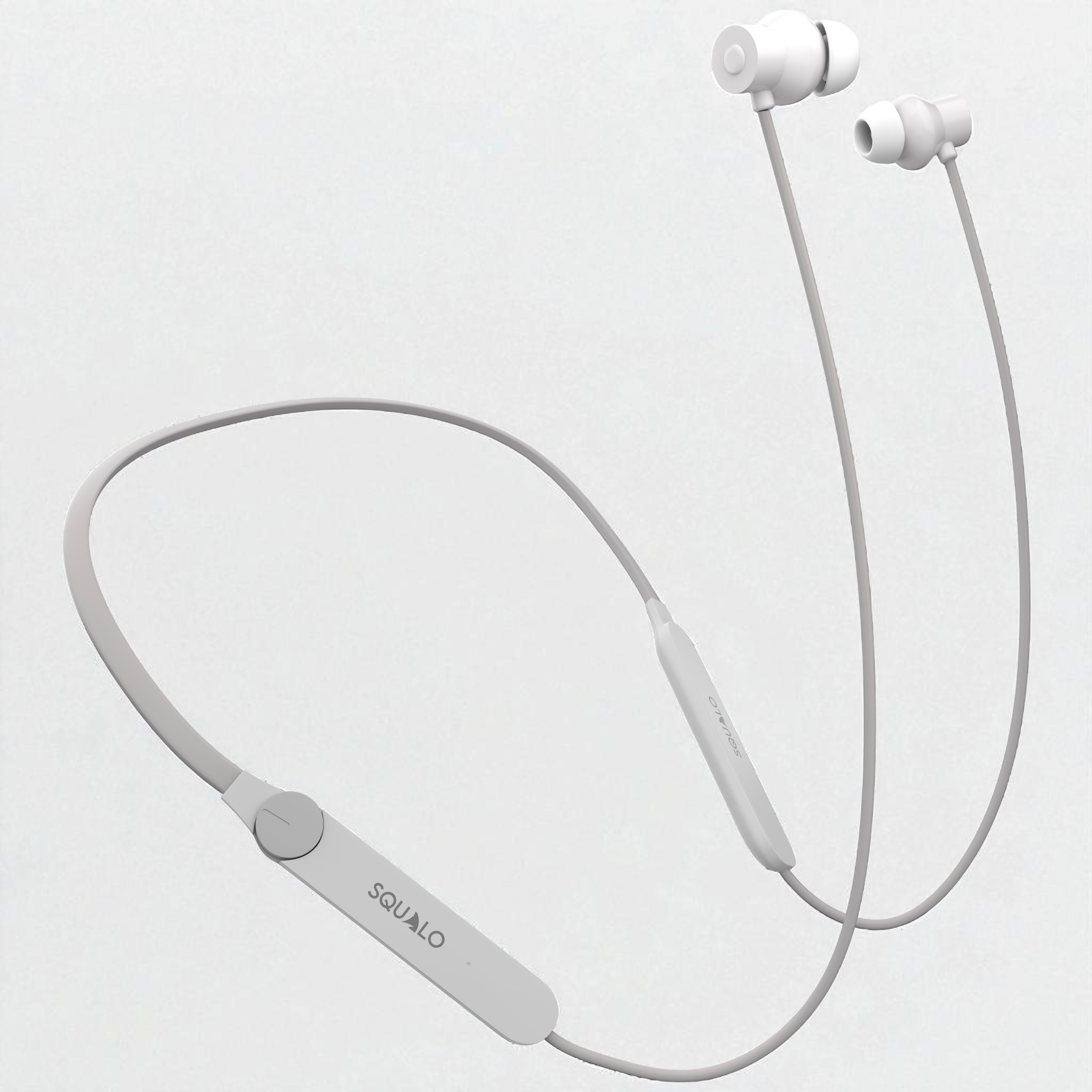 Squalo HyperBass 250 Neckband Earphones with ENC Mic, 50 Hours Playtime, Rotator for Volume Control, Dual Pairing