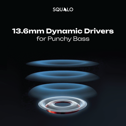 Squalo BassPlugs 700 Neckband Earphones with 70 Hours Playtime, Magnetic On/Off, 13.6mm Dynamic Drivers