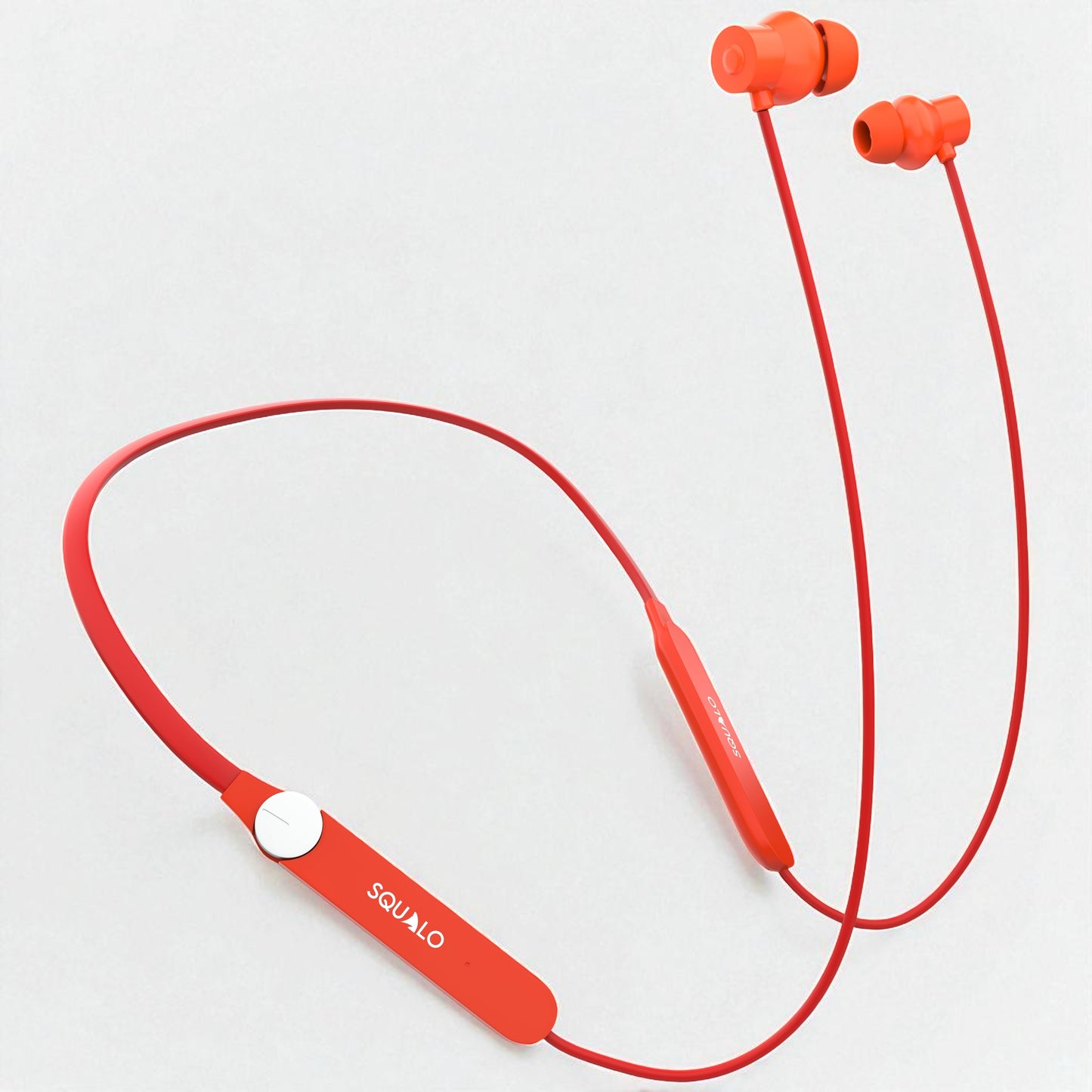 Squalo HyperBass 250 Neckband Earphones with ENC Mic, 50 Hours Playtime, Rotator for Volume Control, Dual Pairing