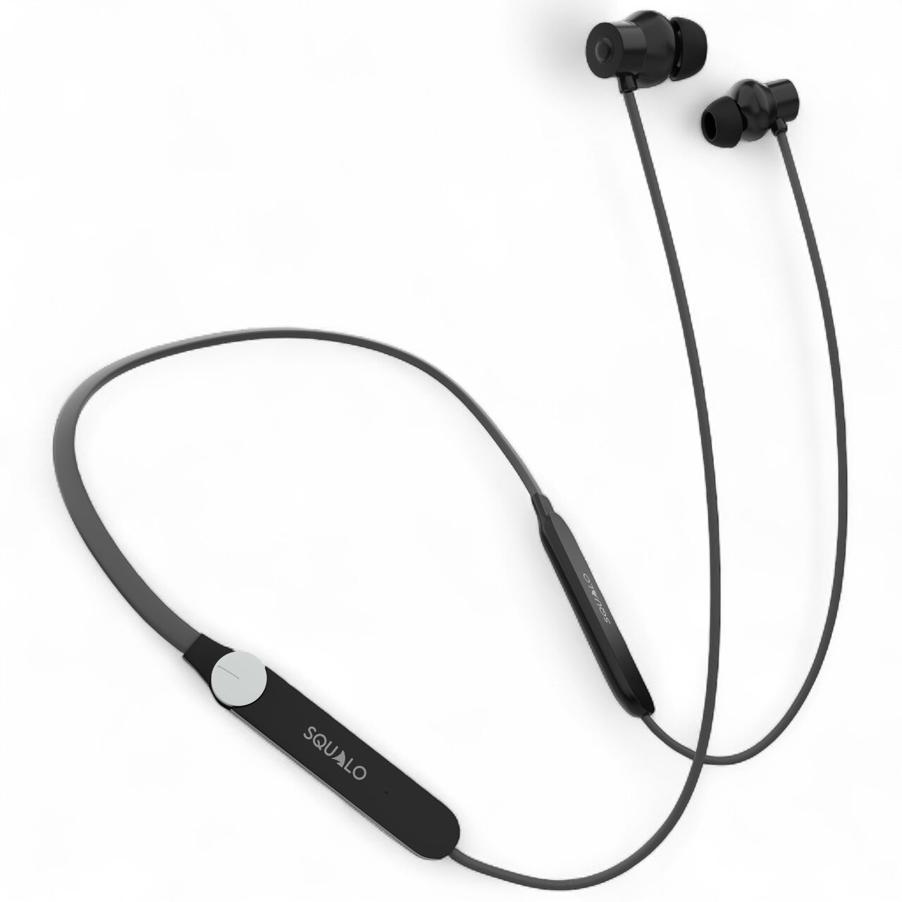Squalo HyperBass 250 Neckband Earphones with ENC Mic, 50 Hours Playtime, Rotator for Volume Control, Dual Pairing