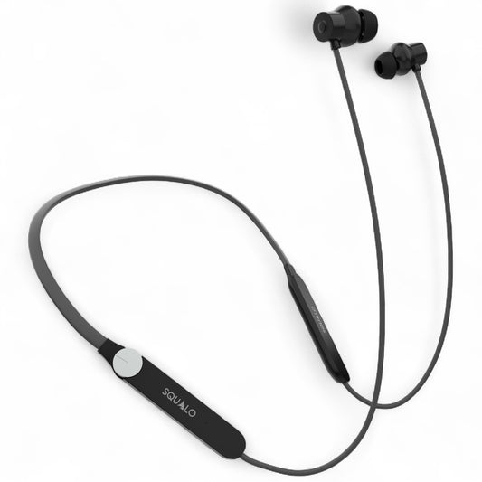 Squalo HyperBass 250 Neckband Earphones with ENC Mic, 50 Hours Playtime, Rotator for Volume Control, Dual Pairing
