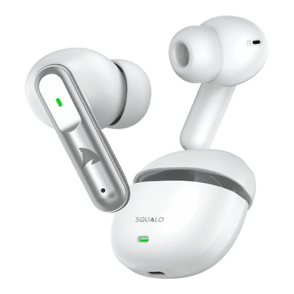 Squalo Lunare Quad Mic TWS with ENC, 13.6mm Drivers for Super Extra Bass, Enhanced Gaming Mode (Made In India)