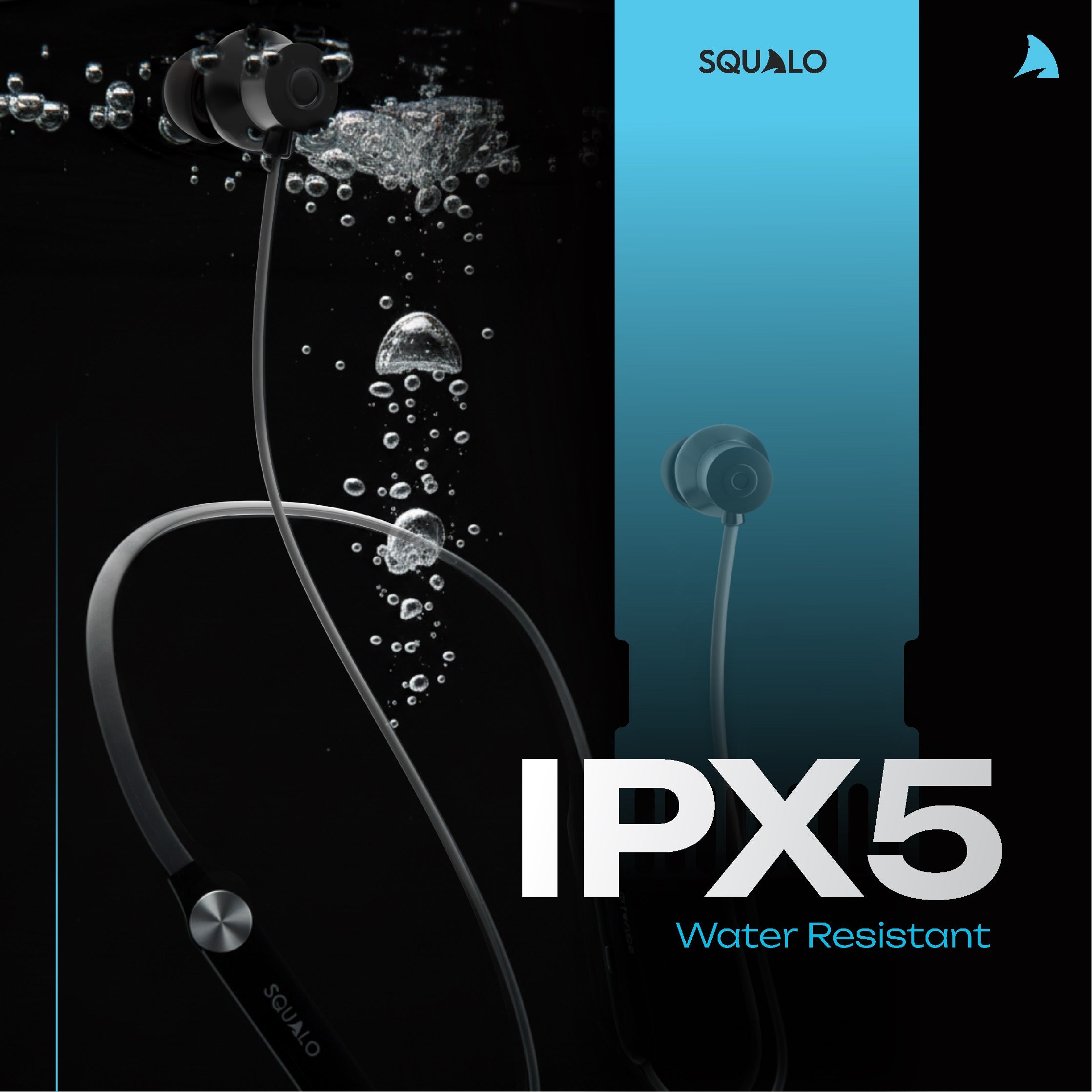 Squalo HyperBass 250 Neckband Earphones with ENC Mic, 50 Hours Playtime, Rotator for Volume Control, Dual Pairing