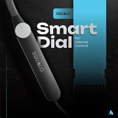 Squalo HyperBass 250 Neckband Earphones with ENC Mic, 50 Hours Playtime, Rotator for Volume Control, Dual Pairing