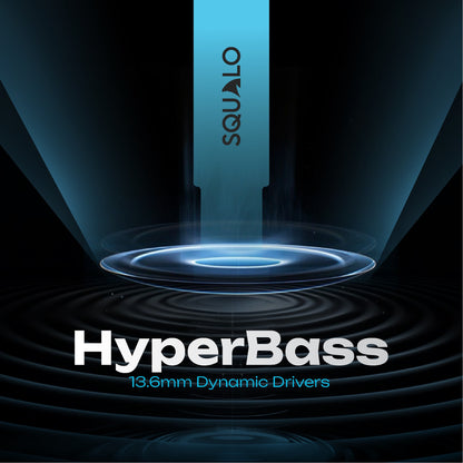 Squalo HyperBass 250 Neckband Earphones with ENC Mic, 50 Hours Playtime, Rotator for Volume Control, Dual Pairing