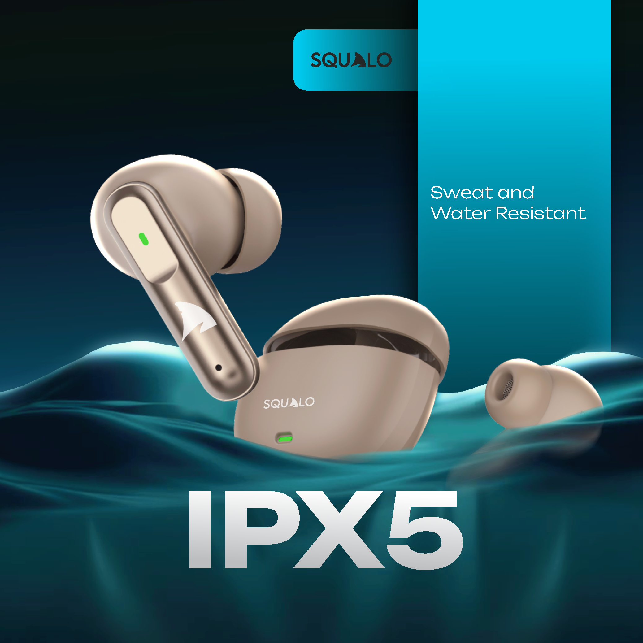 Squalo Lunare Quad Mic TWS with ENC, 13.6mm Drivers for Super Extra Bass, Enhanced Gaming Mode (Made In India)