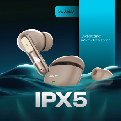 Squalo Lunare Quad Mic TWS with ENC, 13.6mm Drivers for Super Extra Bass, Enhanced Gaming Mode (Made In India)