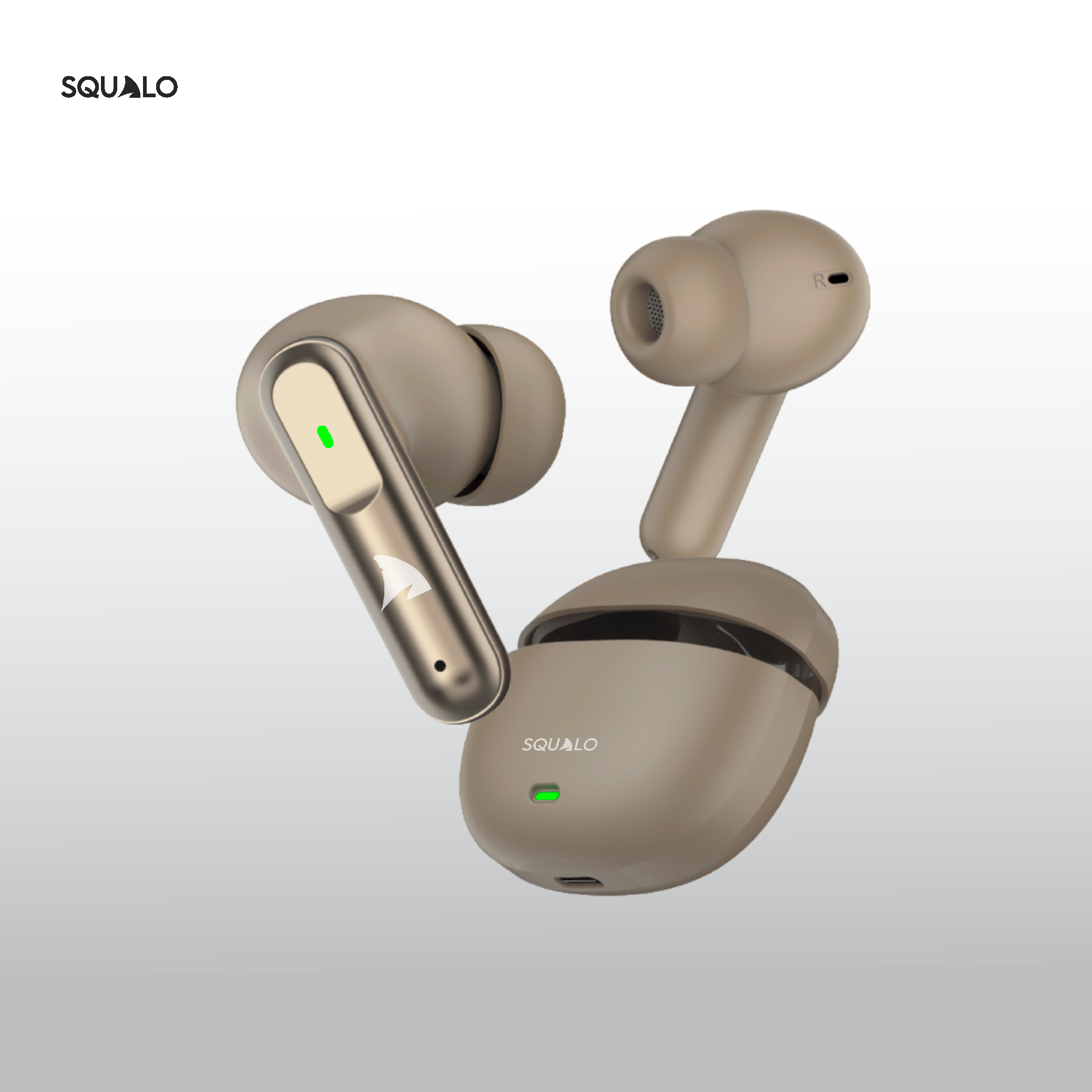 Squalo Lunare Quad Mic TWS with ENC, 13.6mm Drivers for Super Extra Bass, Enhanced Gaming Mode (Made In India)