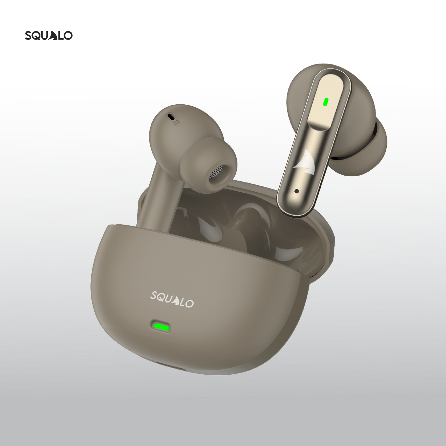 Squalo Lunare Quad Mic TWS with ENC, 13.6mm Drivers for Super Extra Bass, Enhanced Gaming Mode (Made In India)