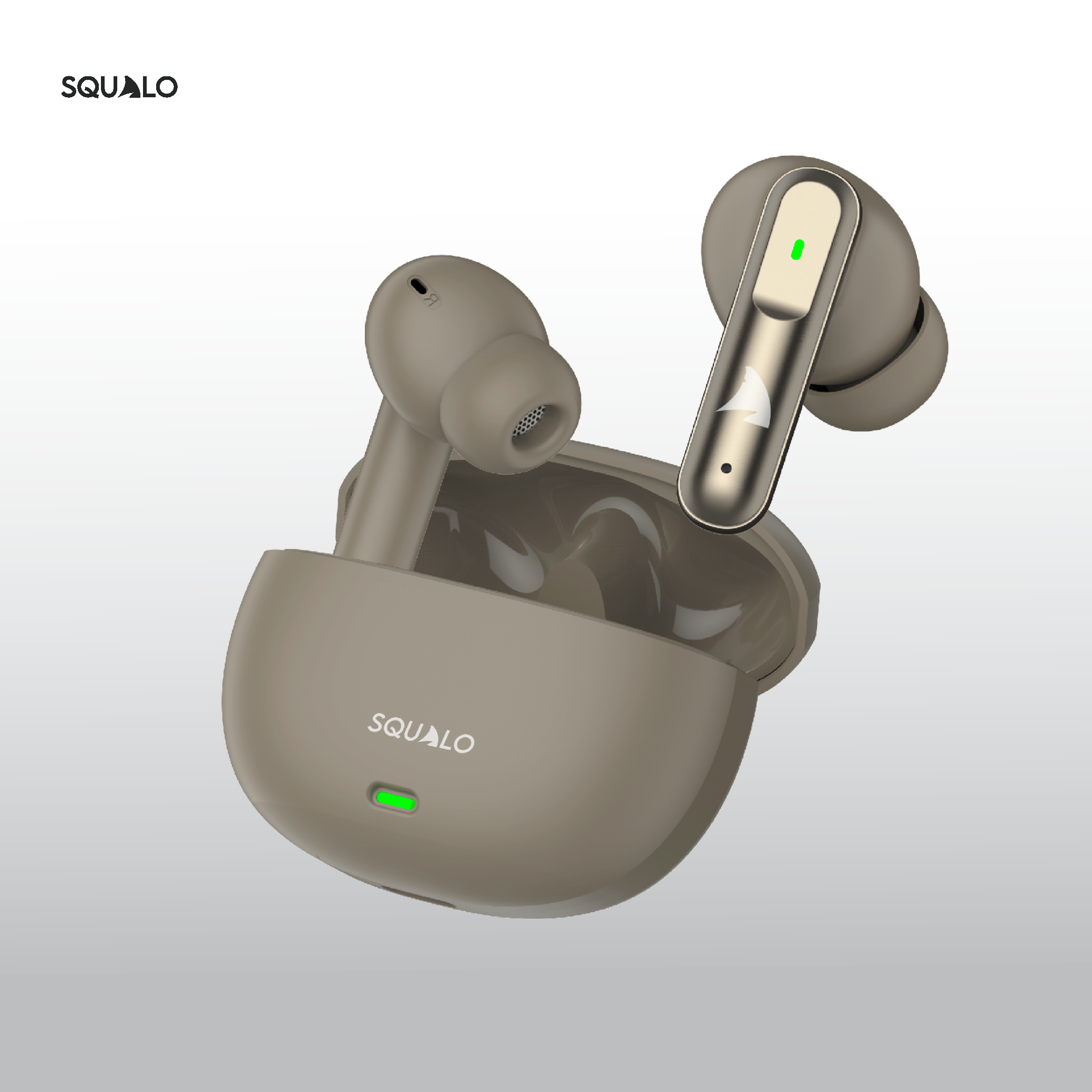 Squalo Lunare Quad Mic TWS with ENC, 13.6mm Drivers for Super Extra Bass, Enhanced Gaming Mode (Made In India)