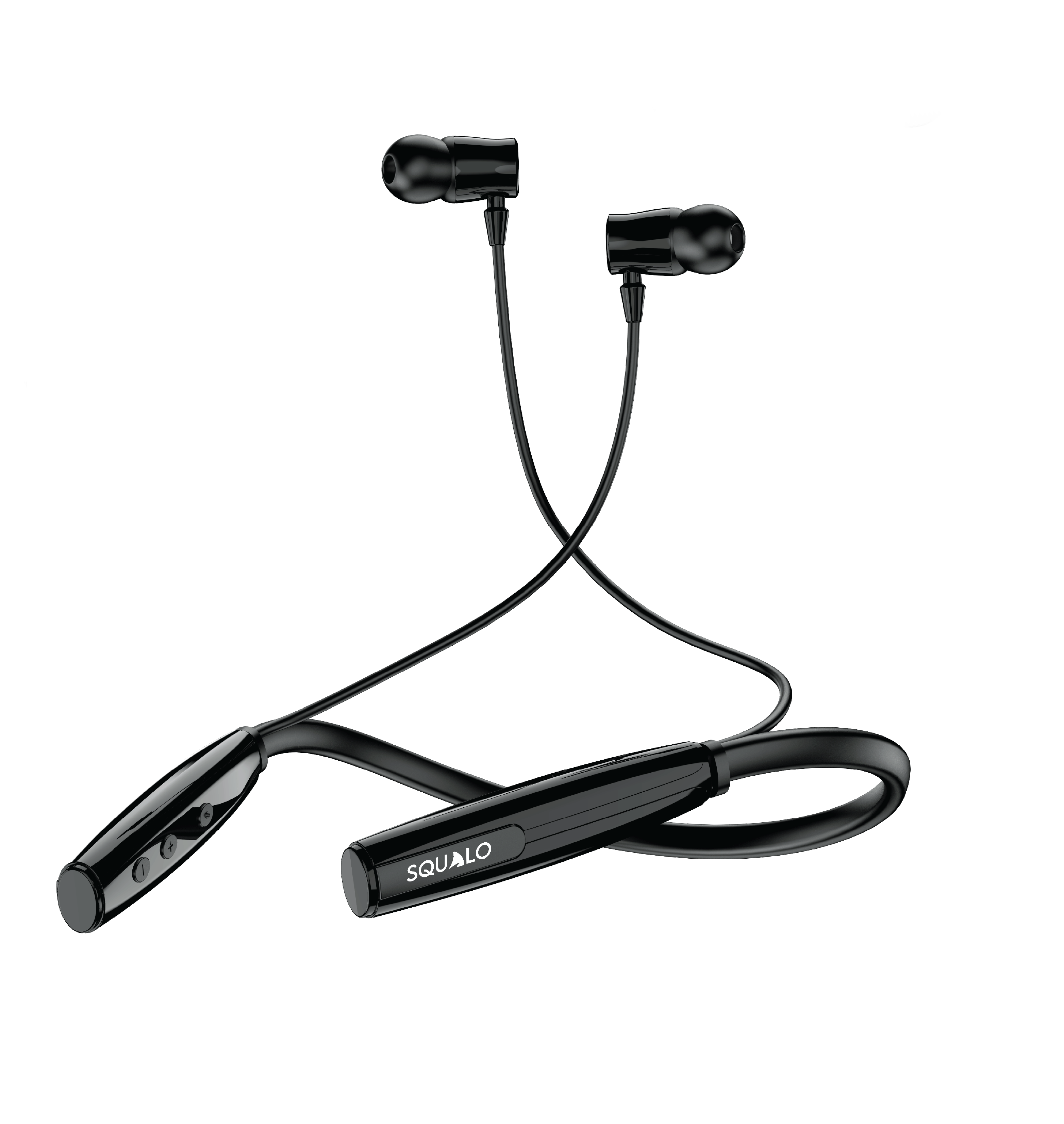 Squalo BassPlugs 700 Neckband Earphones with 70 Hours Playtime, Magnetic On/Off, 13.6mm Dynamic Drivers