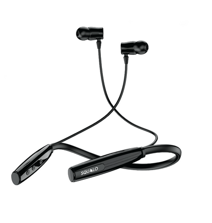 Squalo BassPlugs 700 Neckband Earphones with 70 Hours Playtime, Magnetic On/Off, 13.6mm Dynamic Drivers