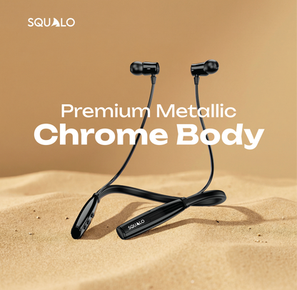Squalo BassPlugs 700 Neckband Earphones with 70 Hours Playtime, Magnetic On/Off, 13.6mm Dynamic Drivers