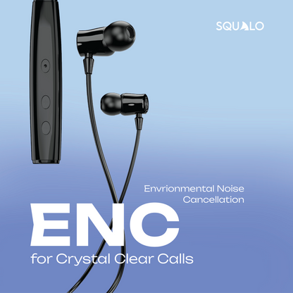 Squalo BassPlugs 700 Neckband Earphones with 70 Hours Playtime, Magnetic On/Off, 13.6mm Dynamic Drivers