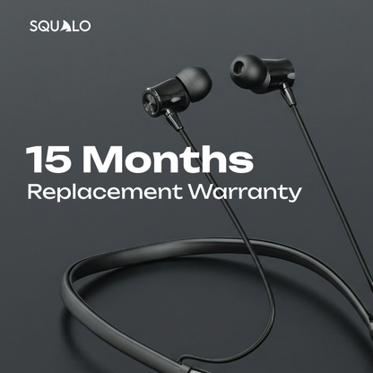 Squalo BassPlugs 700 Neckband Earphones with 70 Hours Playtime, Magnetic On/Off, 13.6mm Dynamic Drivers