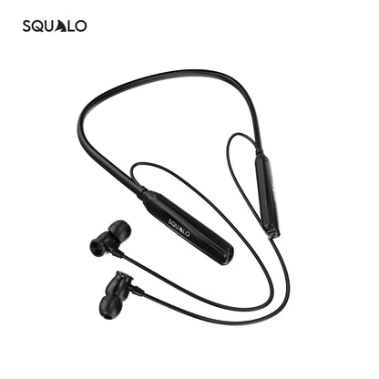 Squalo BassPlugs 500 Neckband Earphones with 60 Hours Playtime, Magnetic On/Off, 13.6mm Dynamic Drivers