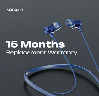 Squalo BassPlugs 700 Neckband Earphones with 70 Hours Playtime, Magnetic On/Off, 13.6mm Dynamic Drivers