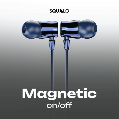 Squalo BassPlugs 700 Neckband Earphones with 70 Hours Playtime, Magnetic On/Off, 13.6mm Dynamic Drivers