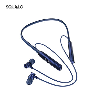 Squalo BassPlugs 500 Neckband Earphones with 60 Hours Playtime, Magnetic On/Off, 13.6mm Dynamic Drivers