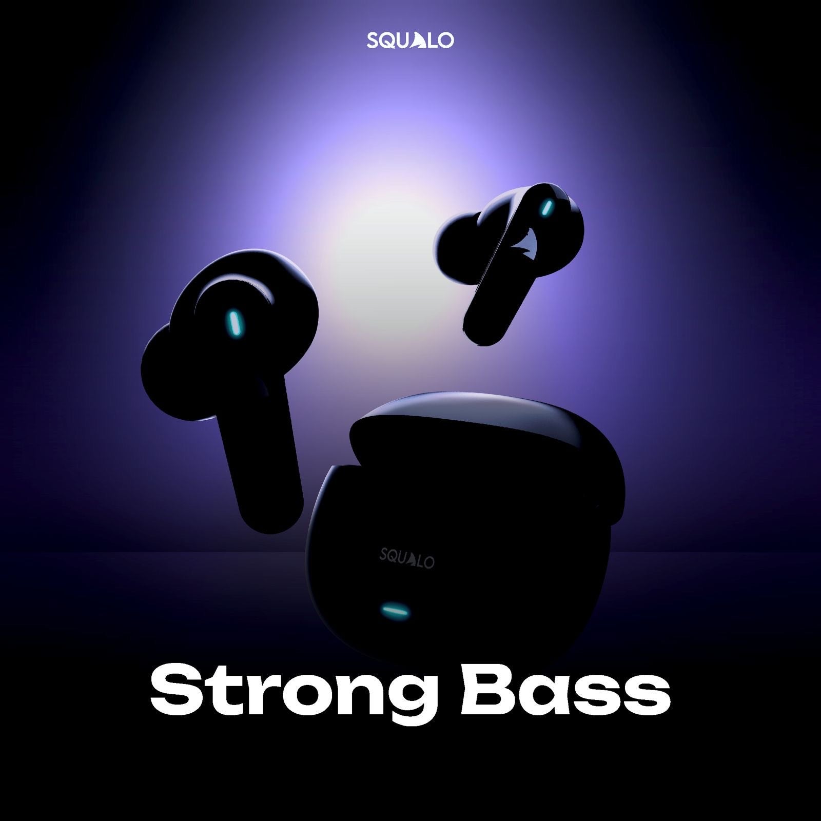 Squalo Onyx Quad Mic TWS with ENC, Super Extra Bass, Fast Charging and Gaming Mode (Made In India)