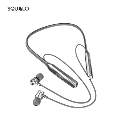 Squalo BassPlugs 500 Neckband Earphones with 60 Hours Playtime, Magnetic On/Off, 13.6mm Dynamic Drivers
