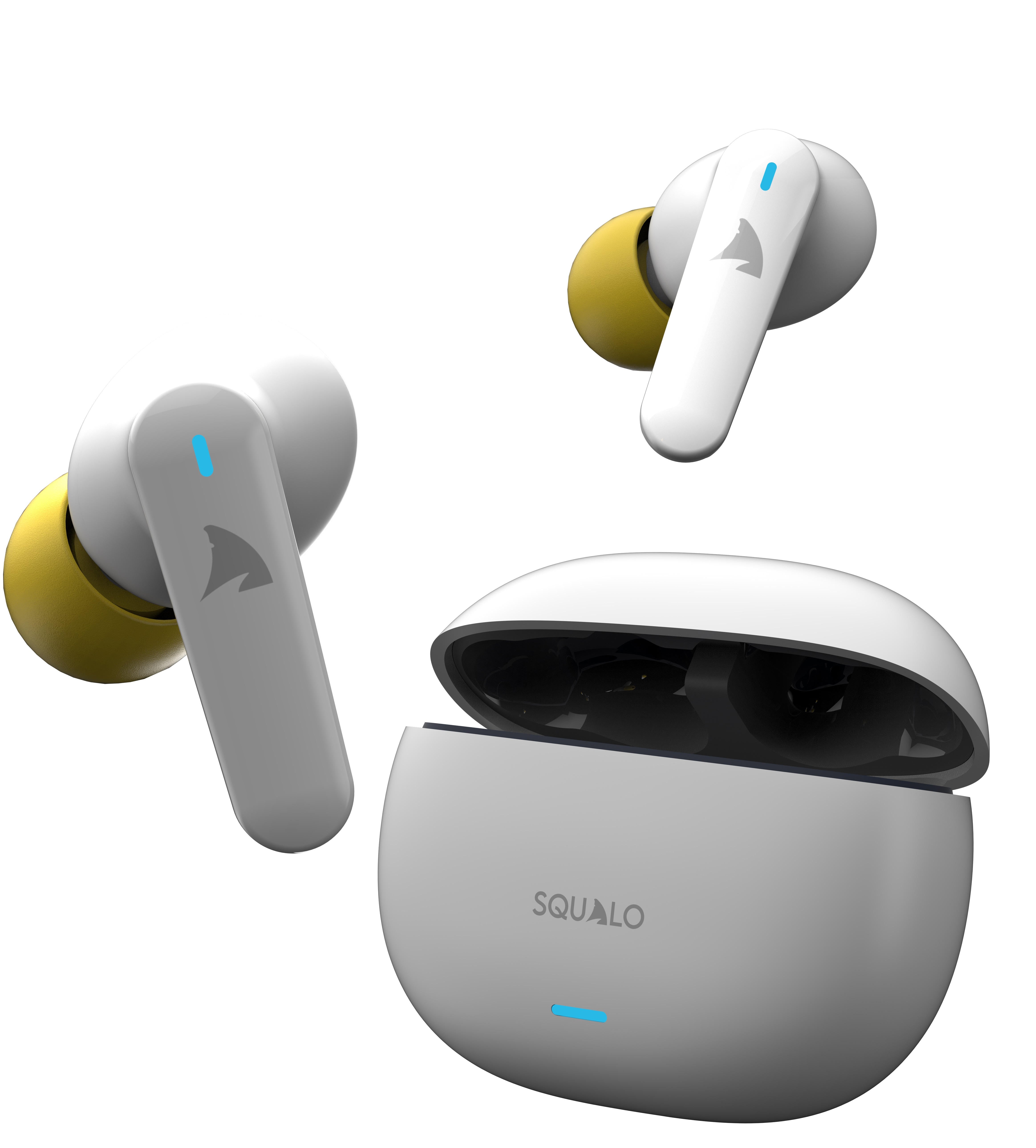 Squalo Onyx Quad Mic TWS with ENC, Super Extra Bass, Fast Charging and Gaming Mode (Made In India)